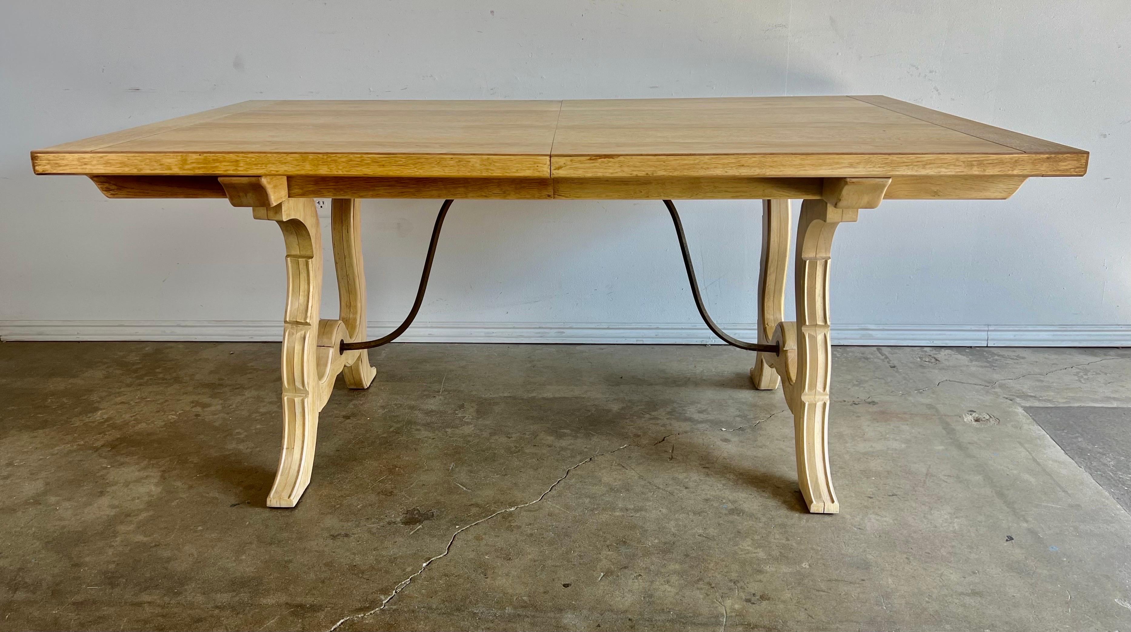 Italian Bleached Dining Table W/ Leaves For Sale 4