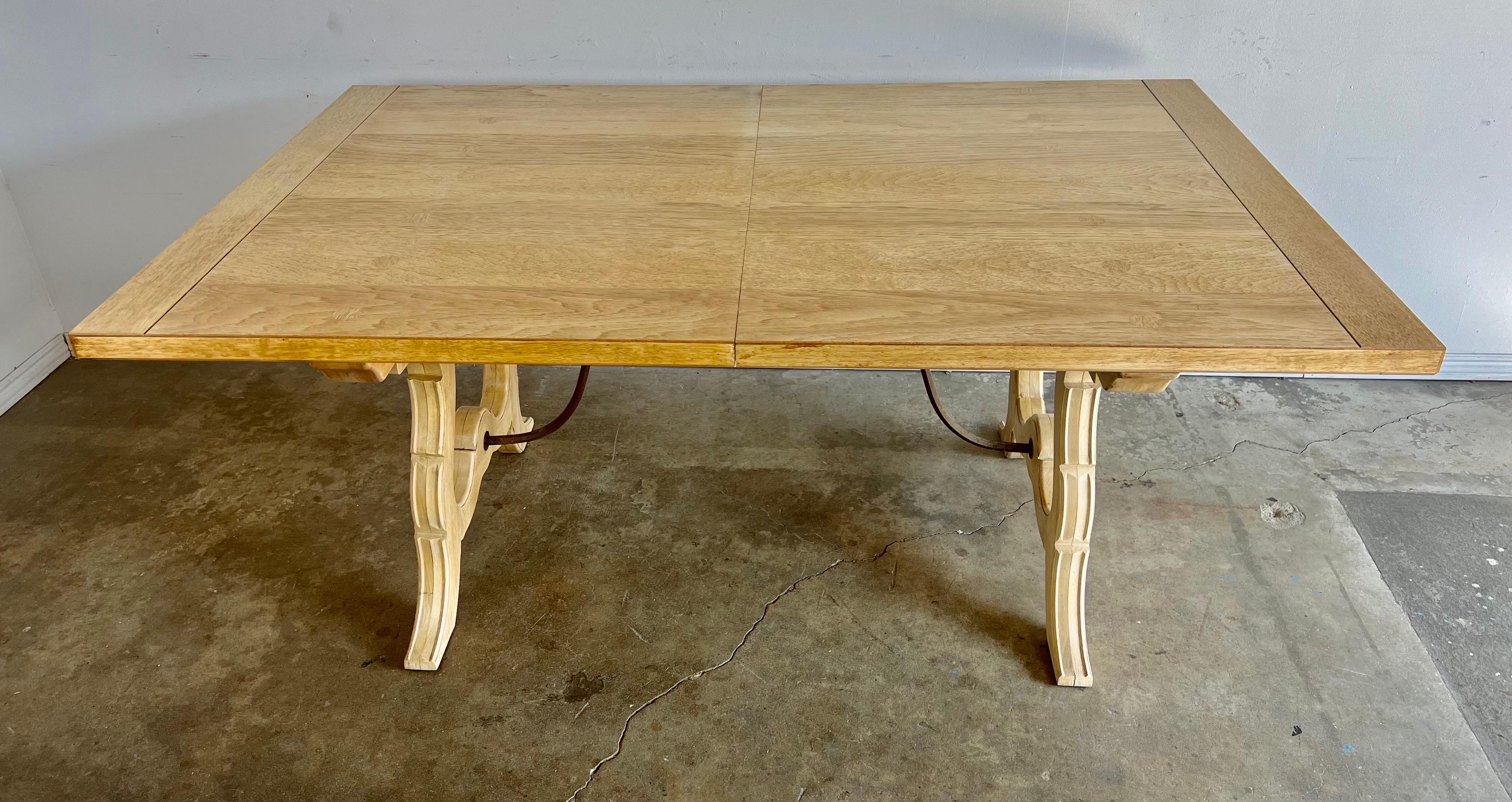 Italian Bleached Dining Table W/ Leaves For Sale 5
