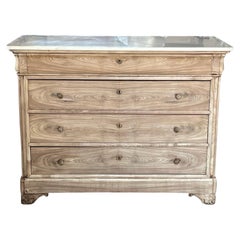 Italian Bleached Mahogany Louis Philippe / Carlo X Chest Of Drawers, Marble Top
