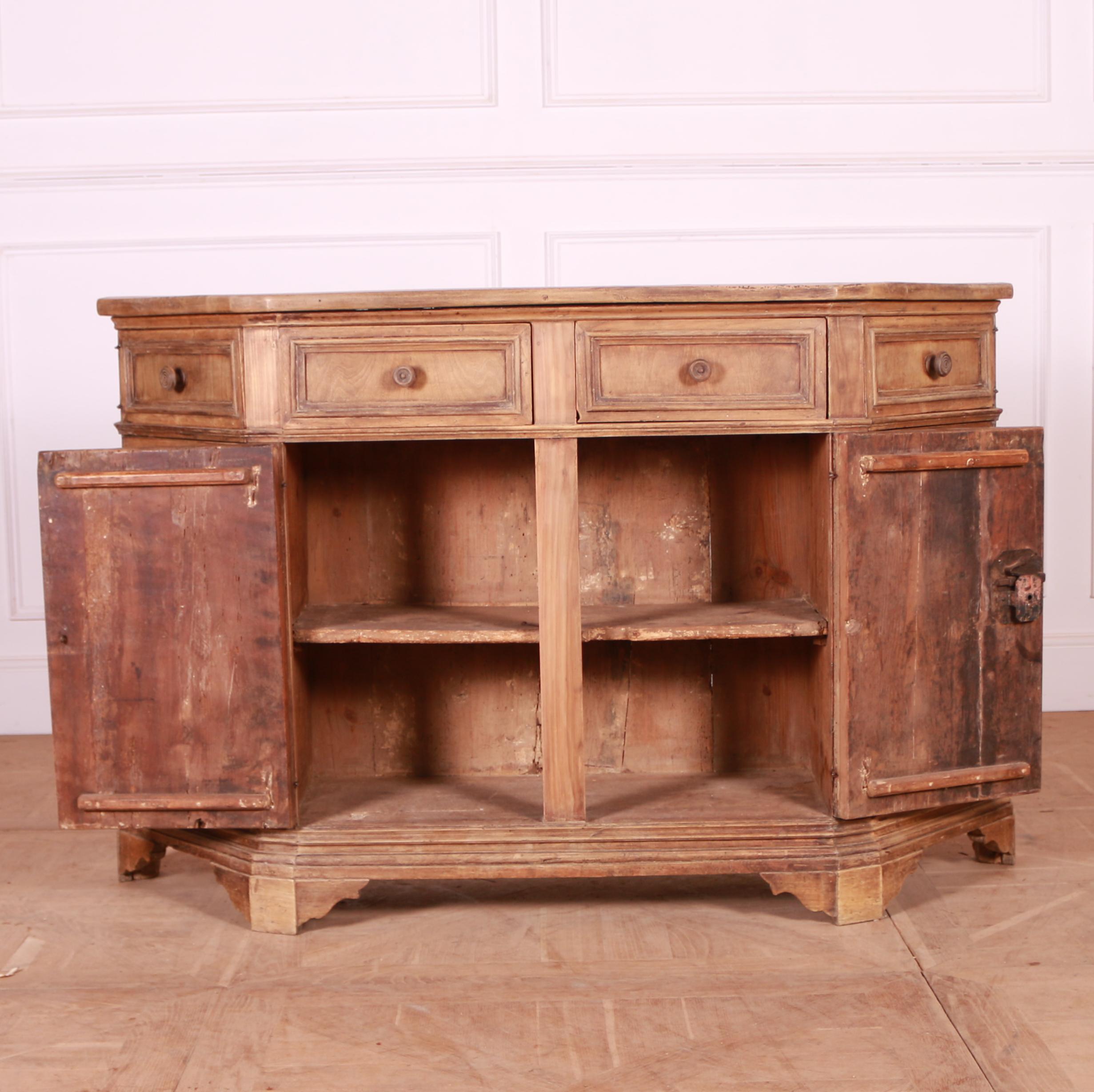 19th Century Italian Bleached Walnut Credenza For Sale