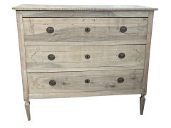 Italian Bleached Walnut Neoclassical, Louis XVI,  Commode With Inlay