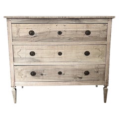 Italian Bleached Walnut Neoclassical, Louis XVI,  Commode With Inlay