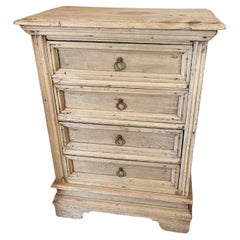 Italian Bleached Walnut Nightstand / Chest of Drawers, 18th Century