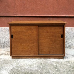 Italian Blond Teak and Plastic Small Sized Sideboard, 1960s