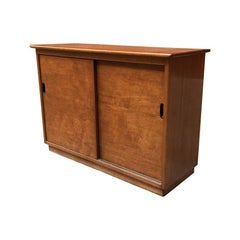Vintage Italian Blond Teak and Plastic Small Sized Sideboard, 1960s