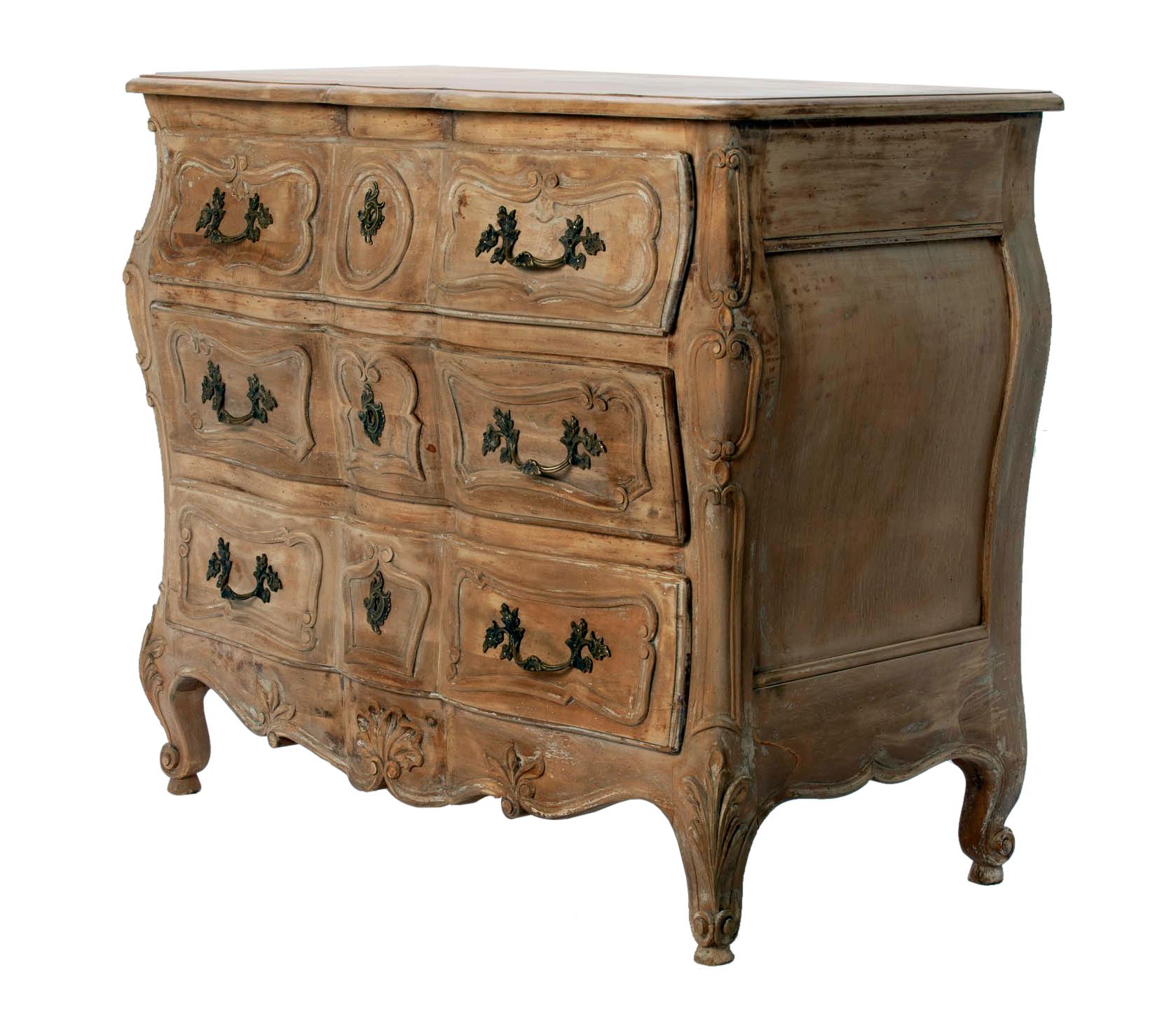 French Provincial Italian Blonde Handcarved Chest