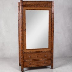 Italian Bloomingdale’s Victorian Aesthetic Movement Style Burnt Bamboo Cabinet