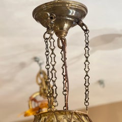 Italian Blown Amber Glass Lantern