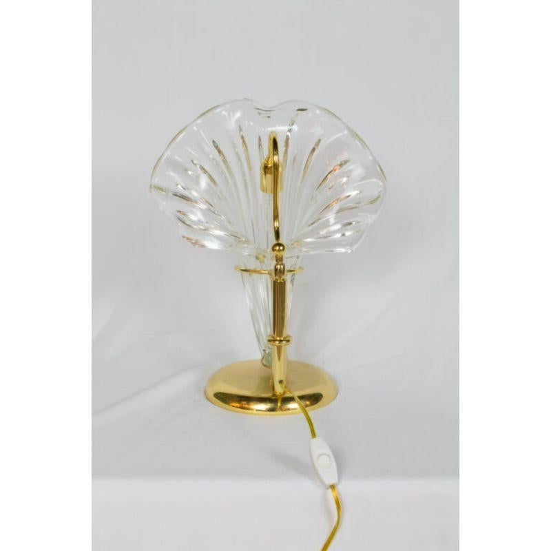 Art Deco Italian Blown Glass and Gold Sculptural Lamp For Sale