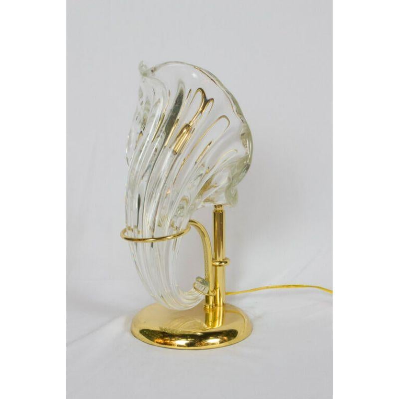 Italian Blown Glass and Gold Sculptural Lamp In Excellent Condition For Sale In Canton, MA