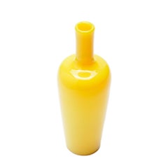 Italian blown glass bar bottle in cadmium yellow, c. 1950