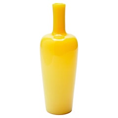 Italian blown glass bar bottle in cadmium yellow, c. 1950
