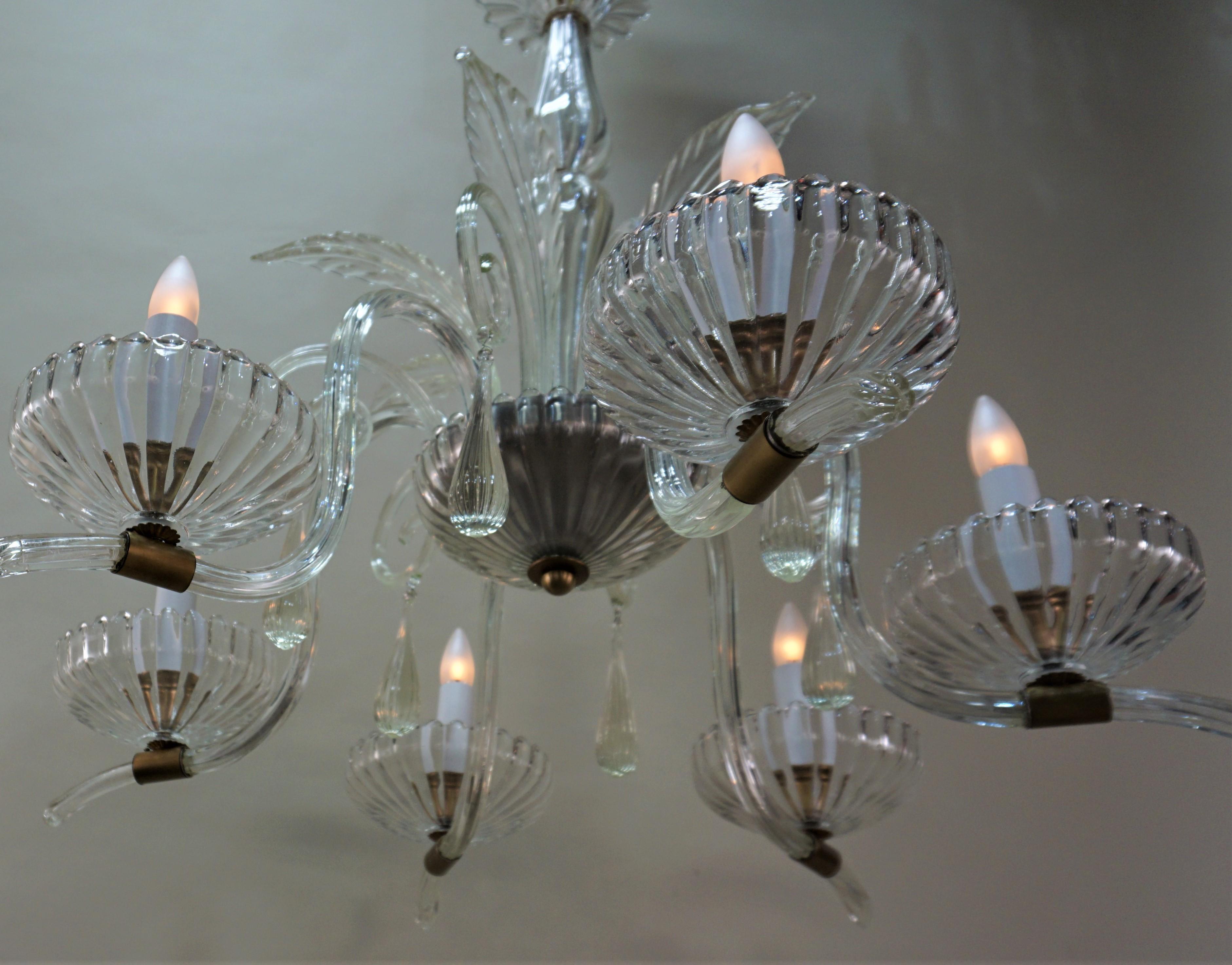 Late 20th Century Italian Blown Glass Chandelier by Barovier e Toso