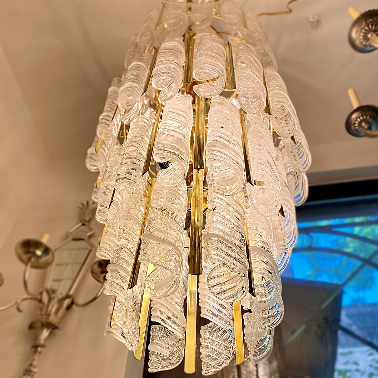 Lampadario italiano in vetro soffiato in vendita 4