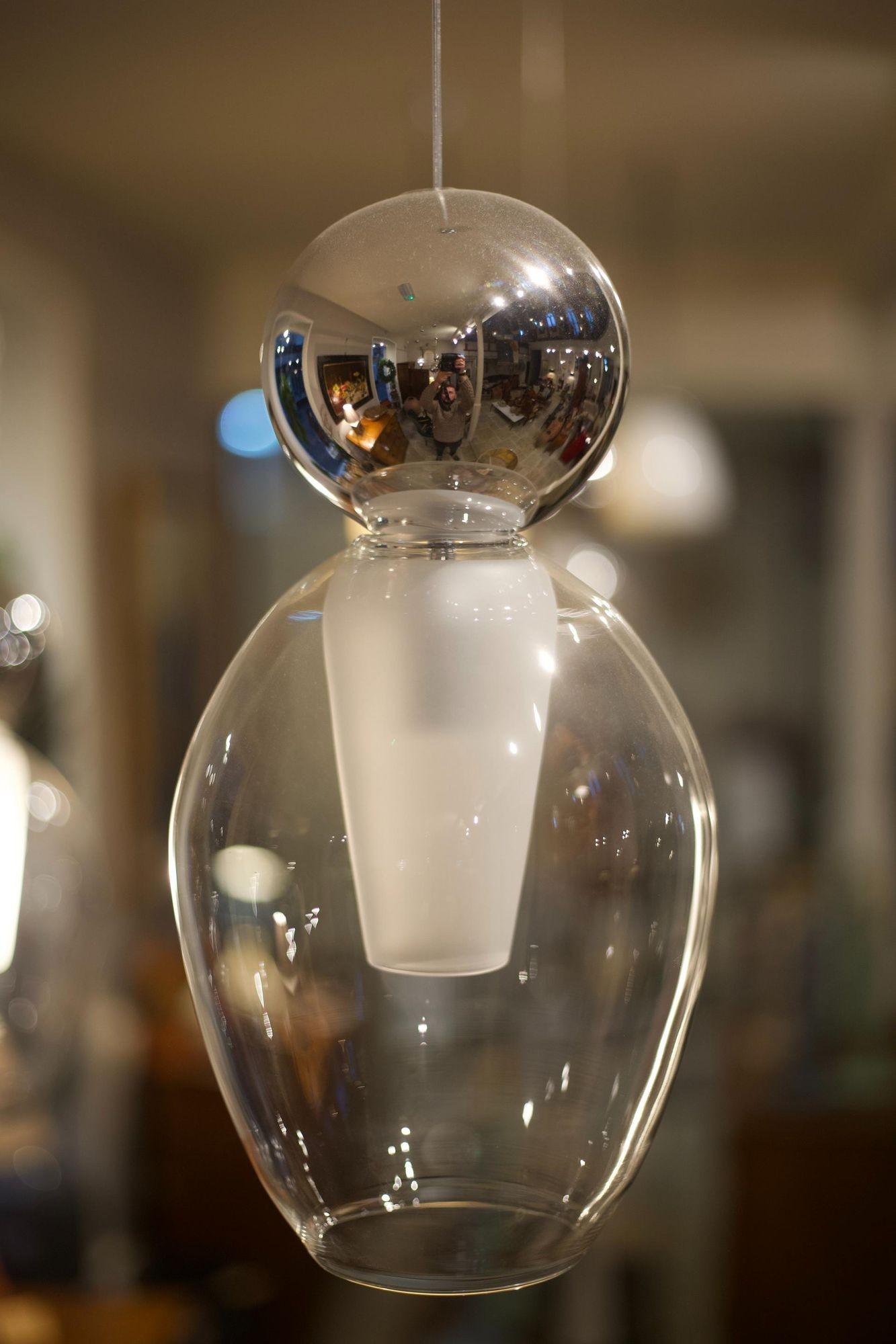 Italian Blown Glass Ghost Pendant Lights In Excellent Condition In Malton, GB