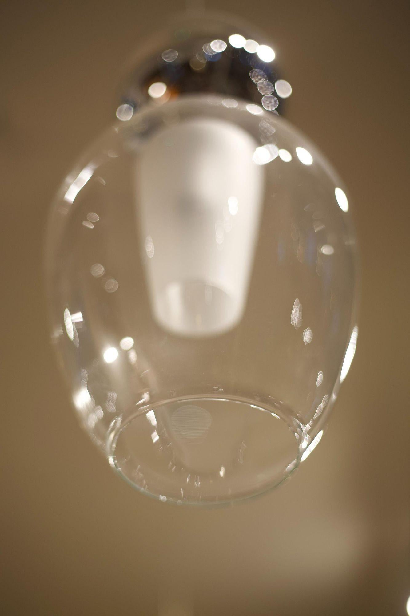 Contemporary Italian Blown Glass Ghost Pendant Lights