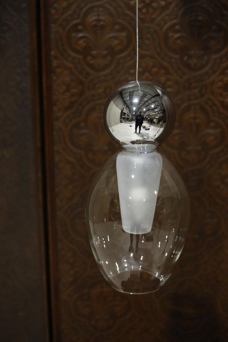 Italian Blown Glass Ghost Pendant Lights For Sale at 1stDibs