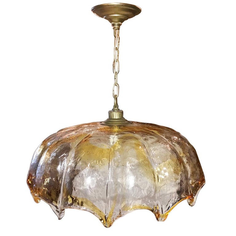 Italian Blown Glass Light Fixture by Mazzega For Sale at 1stDibs