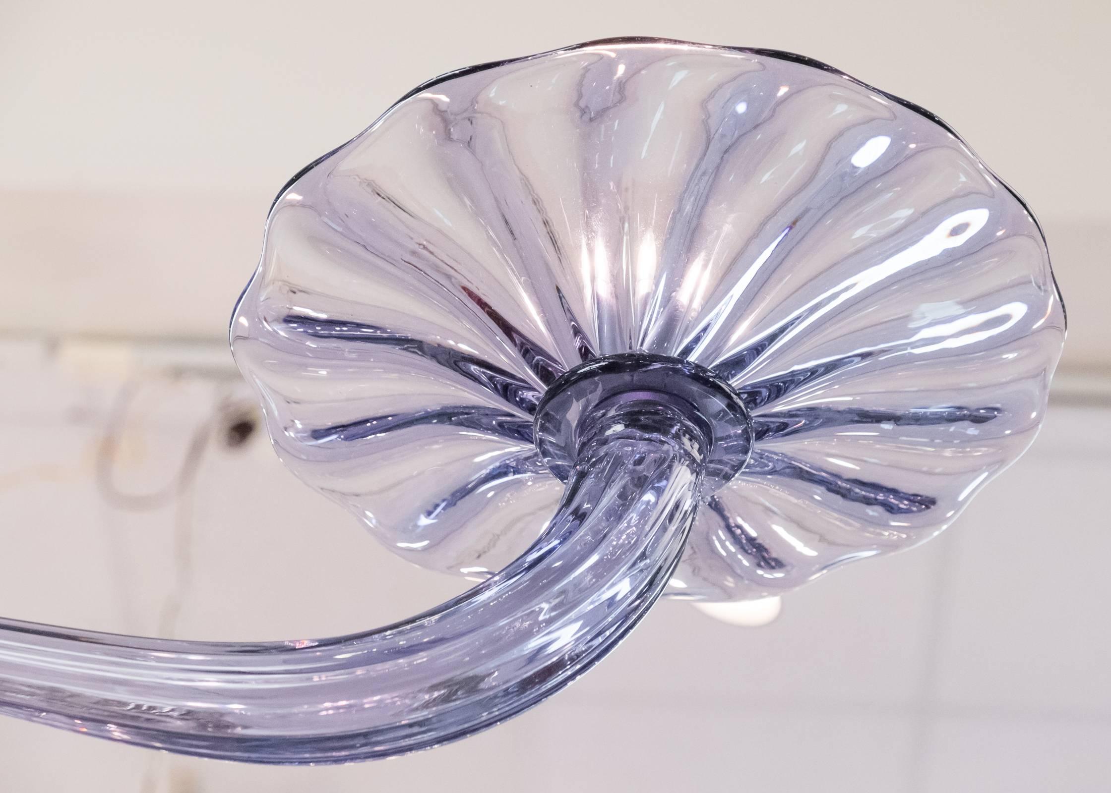 Lustre italien en verre soufflé de Murano « Viola » en vente 1