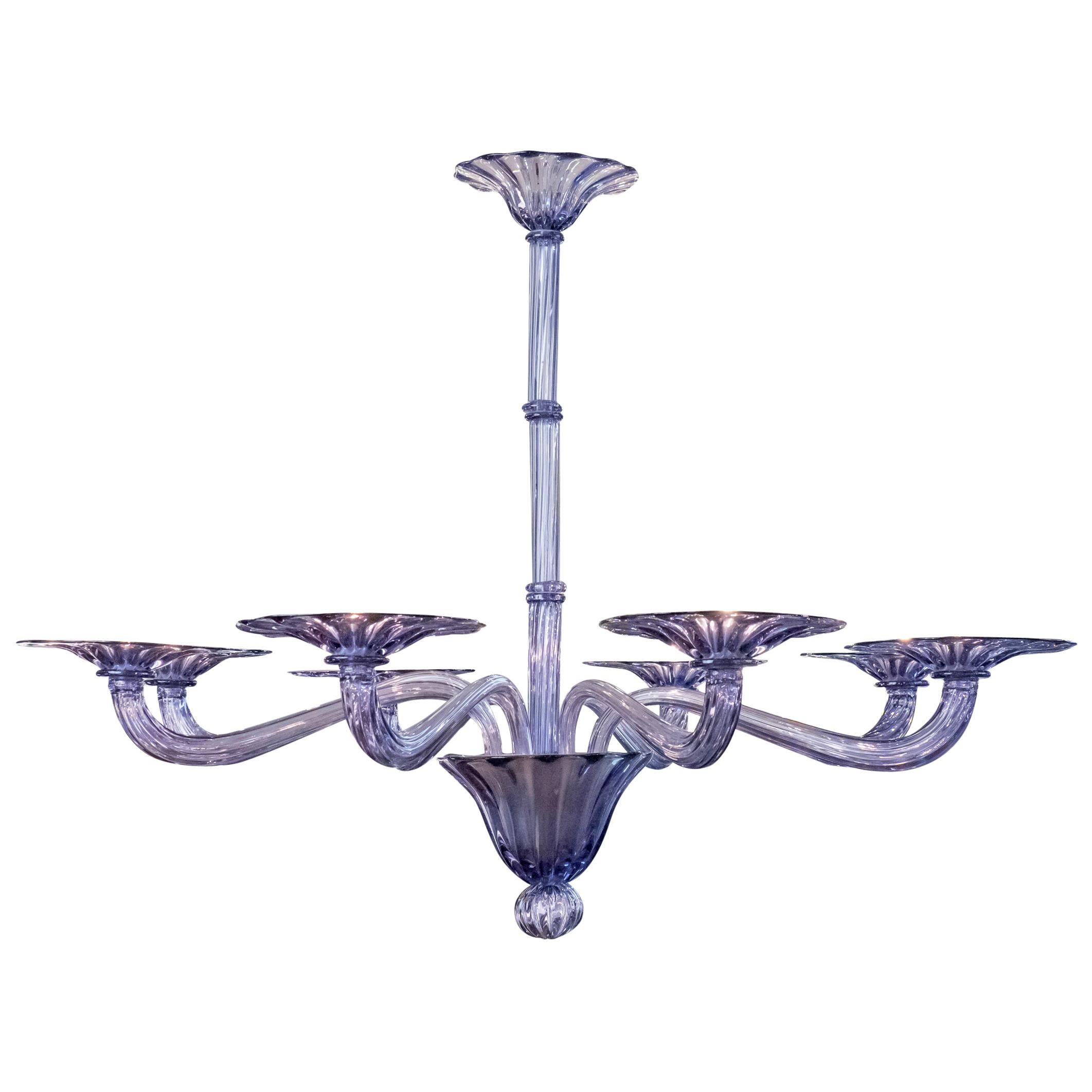 Italienischer Murano-Kronleuchter aus mundgeblasenem Glas „Viola“