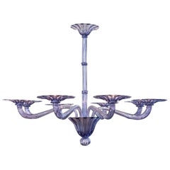 Italian Blown Glass "Viola" Murano Chandelier