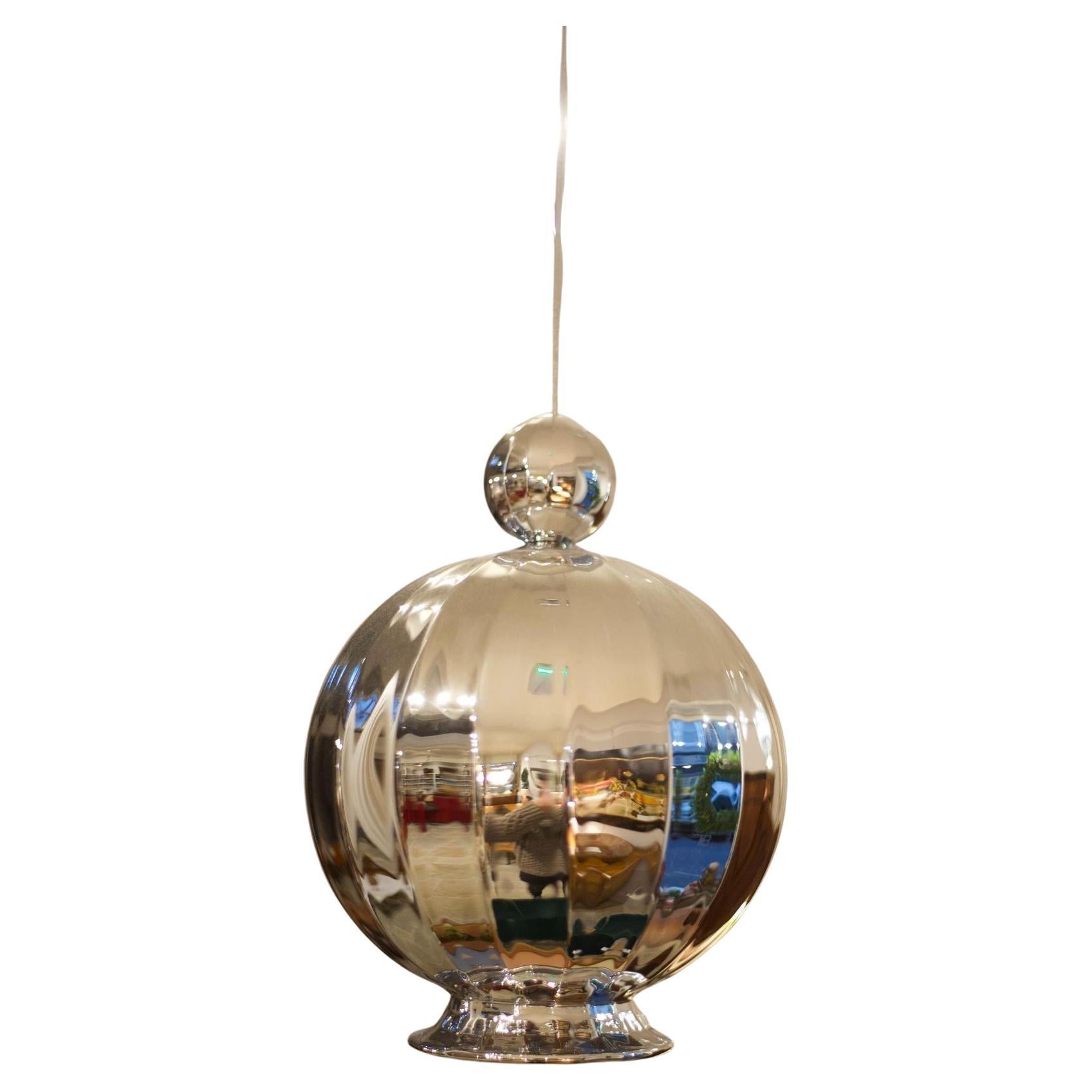 Italian blown glass Witch's ball pendant light