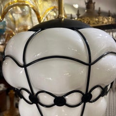 Italian Blown Milk Glass Lantern