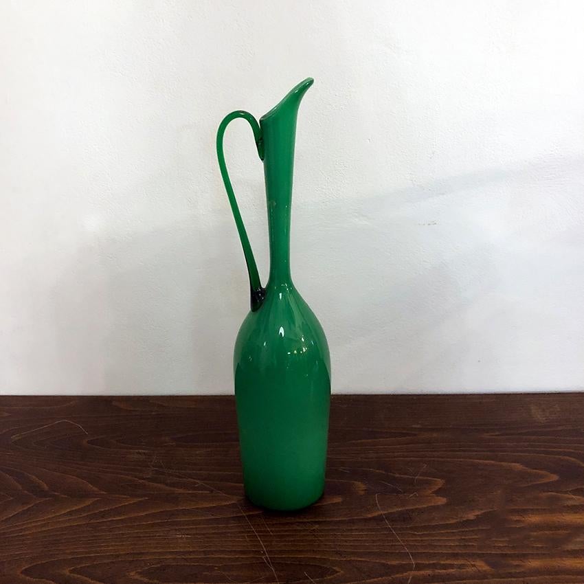 Italian Blown Murano Glass Vase, 1960s In Fair Condition In MIlano, IT