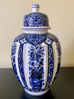 Italian Blue and White Porcelain Ginger Jar