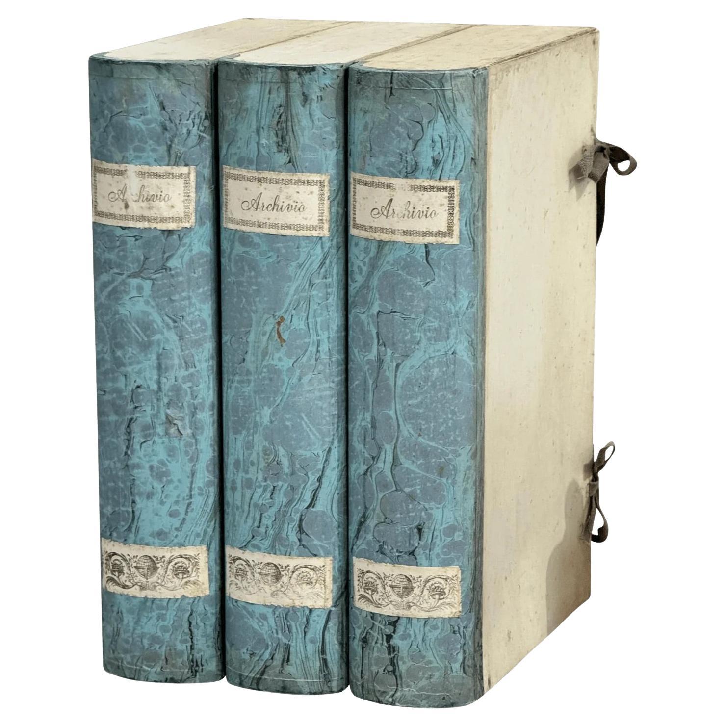 Italian blue book form file boxes