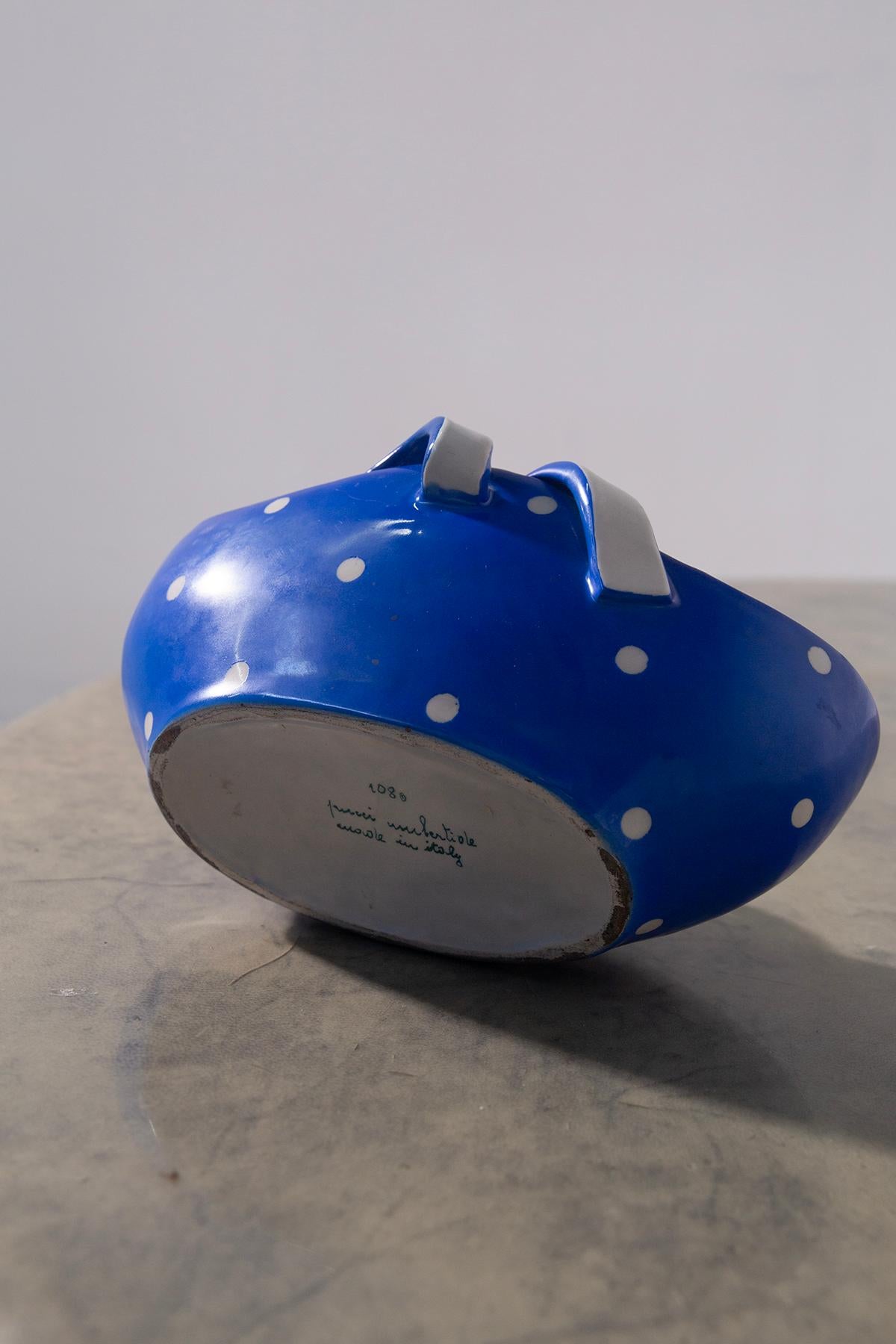 Vase italien en céramique bleue de PUCCI, étiquette originale en vente 2