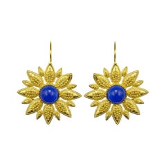 Italian Blue Crystal Vermeil Drop Earrings