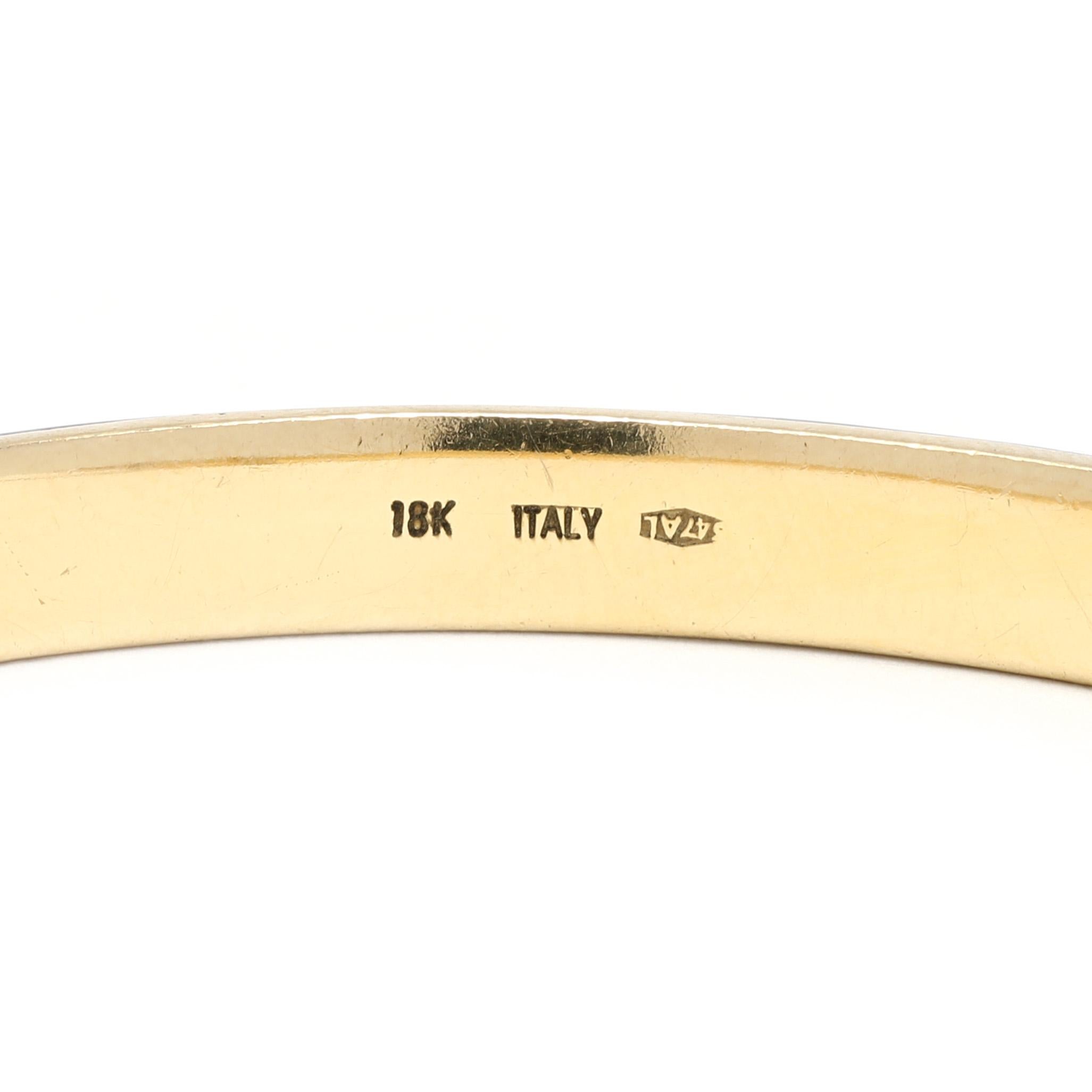 Italienischer blauer Emaille-Armreif aus massivem Gold, 18 Karat Gelbgold im Angebot 1
