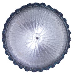 Italian Blue Glass Ceiling Fixture By Barovier & Toso, Murano, 1960