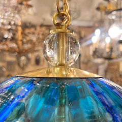 Italienische Laterne aus blauem Glas