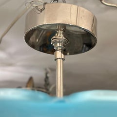Italian Blue Glass Pendant Light Fixture