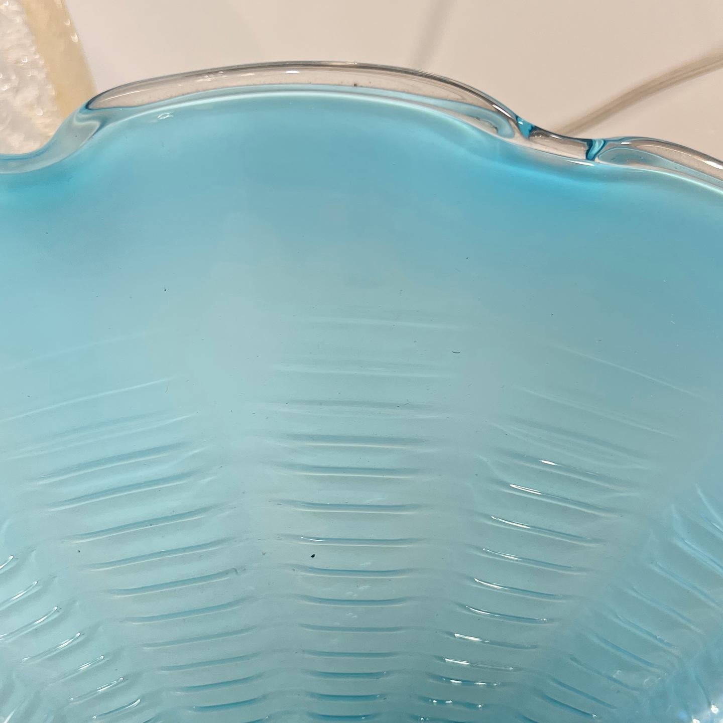 Blown Glass Italian Blue Glass Pendant Light Fixture For Sale