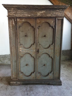Italian Blue Painted Cupboard