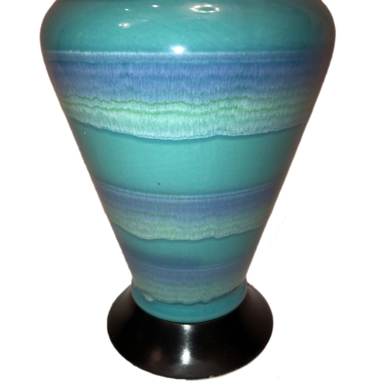 Italienische blaue Porzellan-Tischlampe im Zustand „Gut“ im Angebot in New York, NY