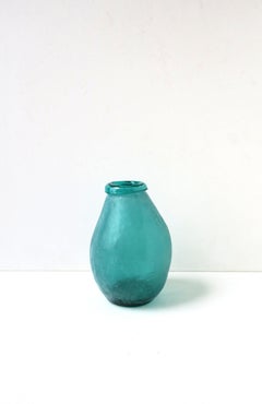 Vase en verre d'art italien bleu Scavo