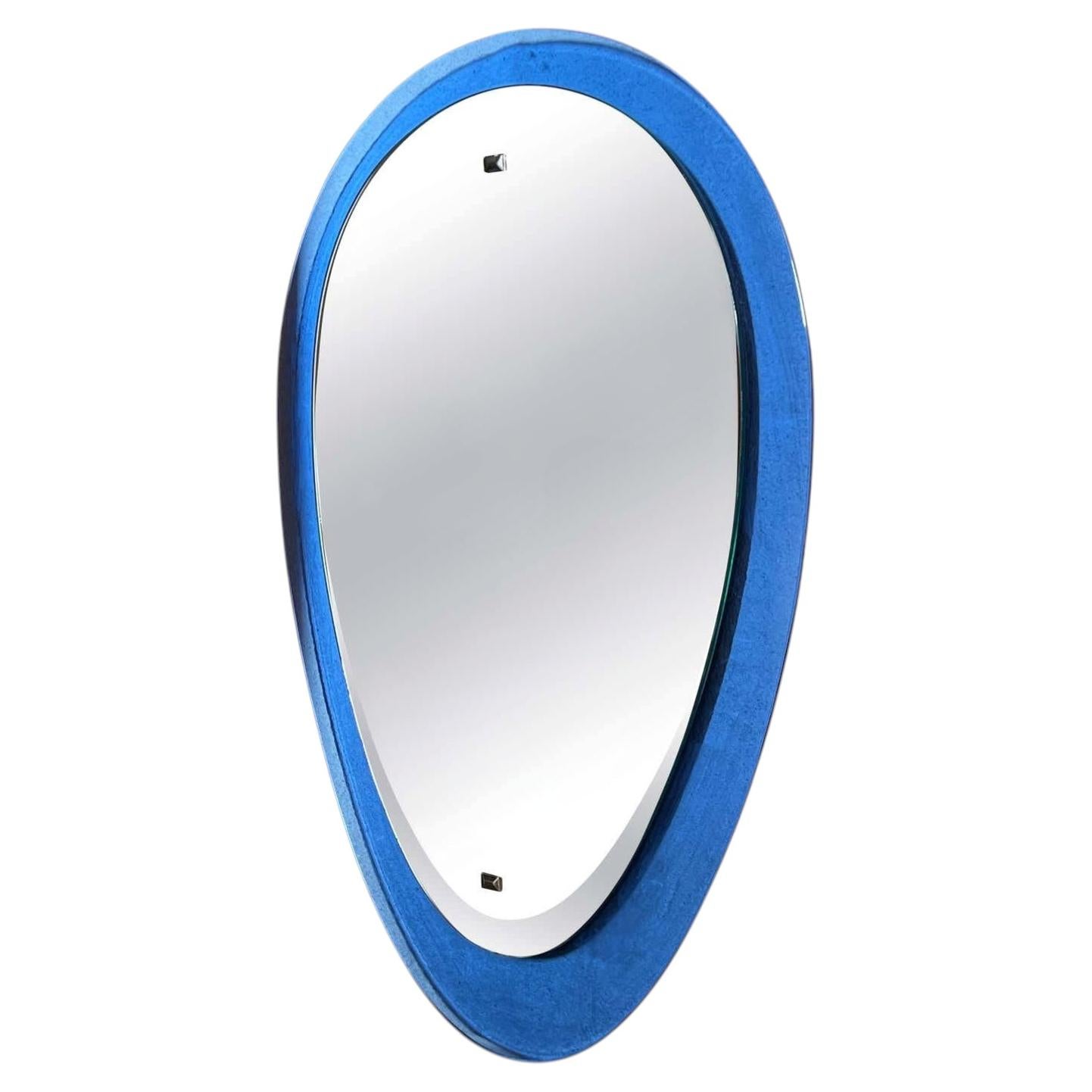 Italian Blue Teardrop Mirror For Sale