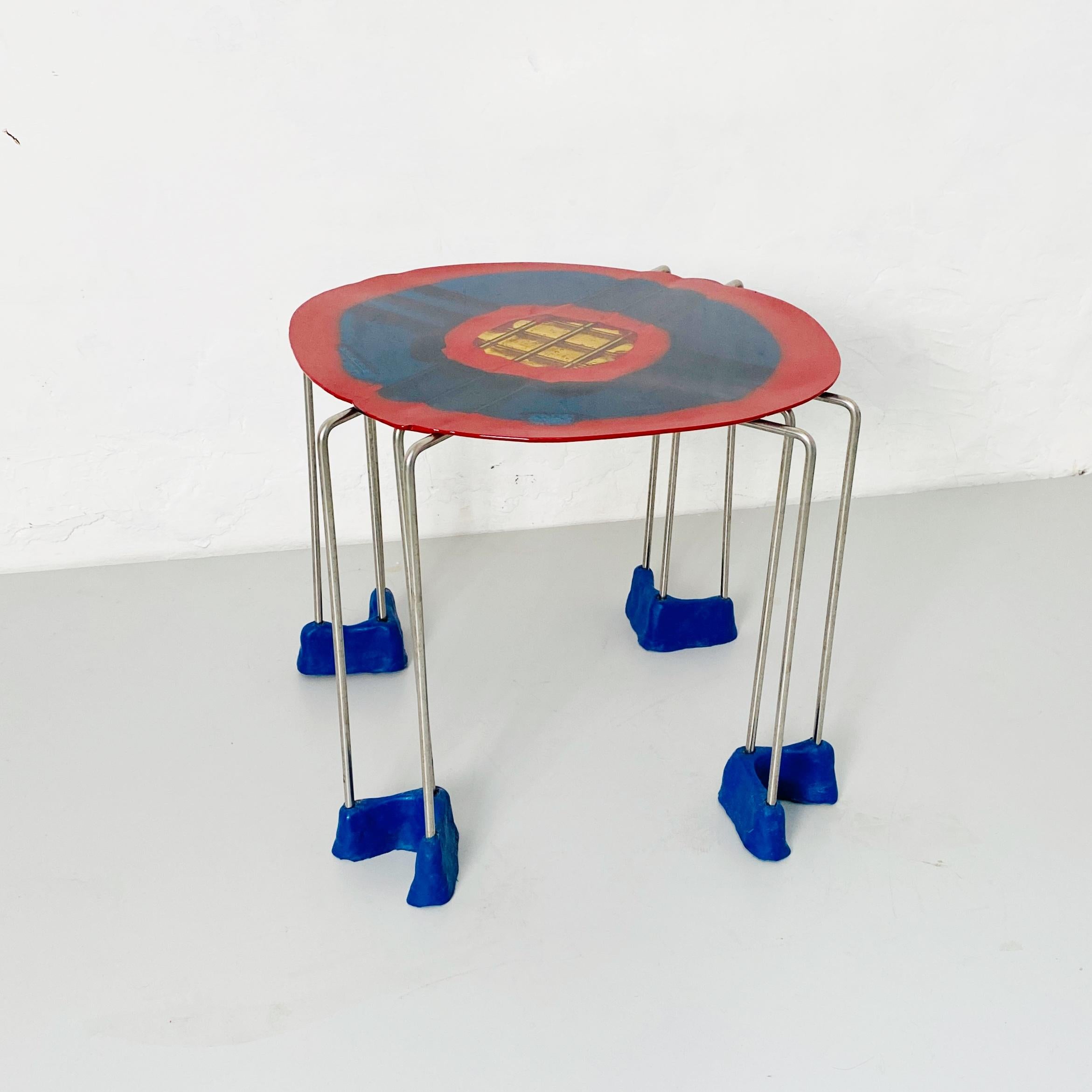 Contemporary Italian Blue Triple Play Resin Stool by Gaetano Pesce for Fish Design, 2000s