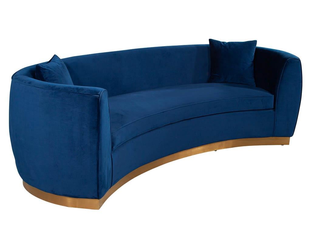 curved blue couch