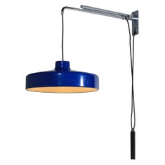 Applique blu Gino Sarfatti anni '60 in metallo cromato - H135