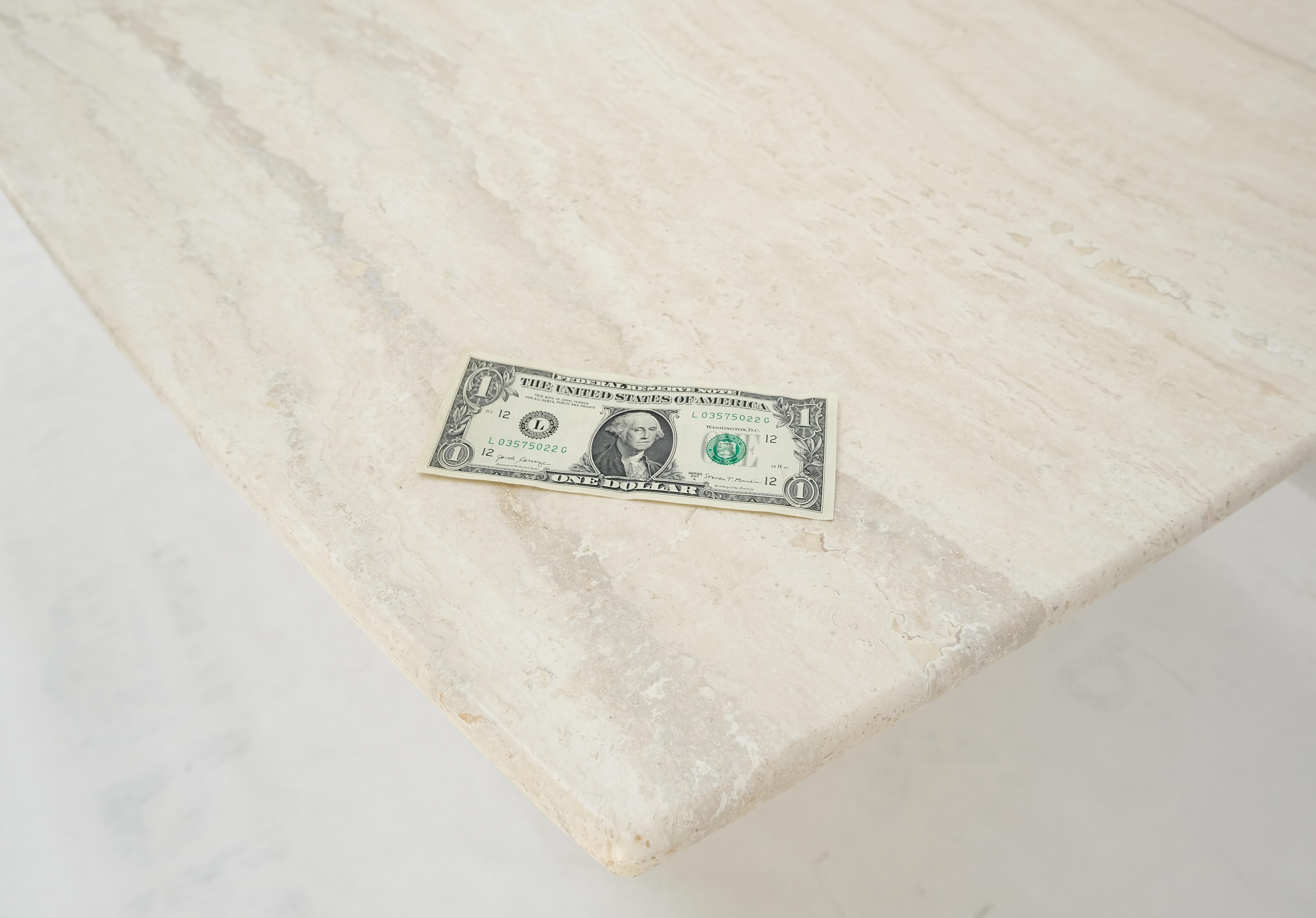 Italian Boat Shape Oval Travertine Single Pedestal Dining Conference Table Mint For Sale 2