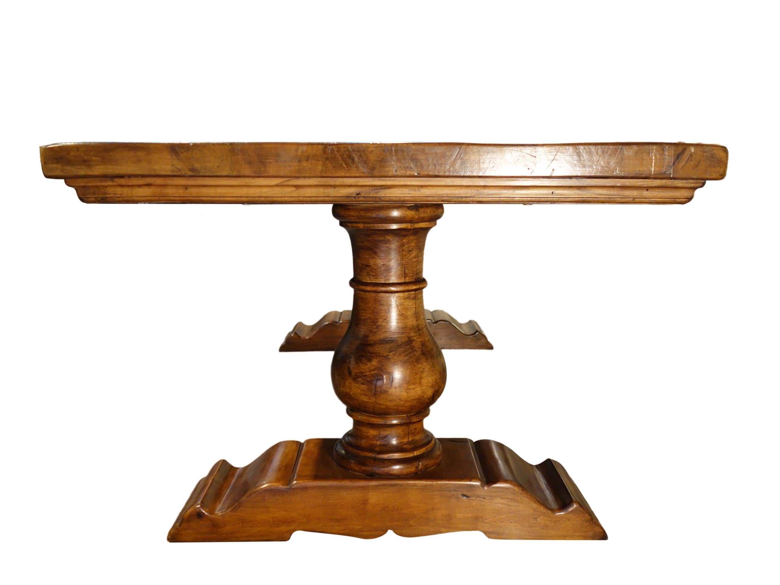 18th C Style BOCCI Solid Italian Walnut Trestle Dining Table In-Stock For Sale 9
