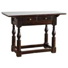 Italian, Bologna, Baroque Dark Walnut 2-Drawer Table, last quarter 17th century