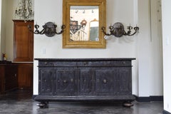 Italian, Bologna, Baroque Period Ebonized Wood and Gesso Credenza, 17th Century