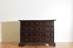 Italian, Bologna, Dark Walnut 4-Drawer Commode, 17th Century
