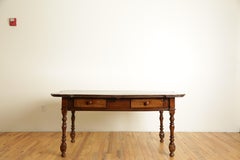 Italian, Bologna, LXIV Period Shaped Walnut & Inlaid 2-Drawer Table, ca. 1715